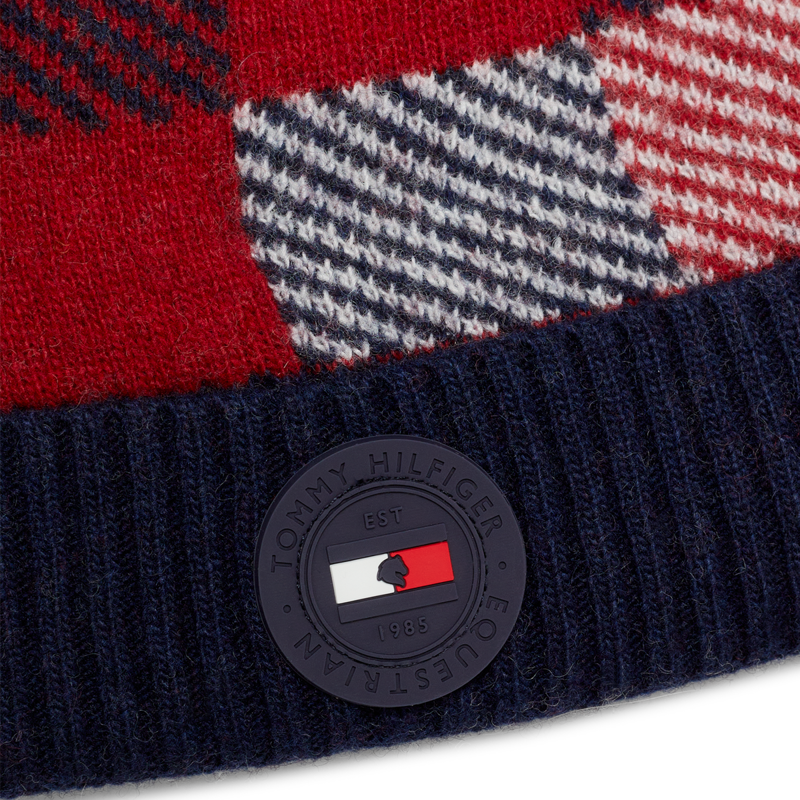 Tommy Hilfiger Women's Check Knit Pom Pom Beanie - Multi-2